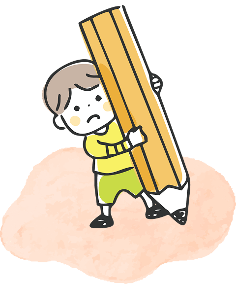 鉛筆を持つ子供